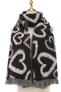 Park Lane Chocolate Heart Design Warm Scarf SC2079