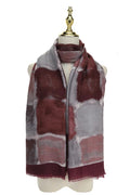 Park Lane Red Mahogany Block Print Scarf