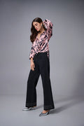 Joseph Ribkoff 253059 Pink/Black Animal Print blouse