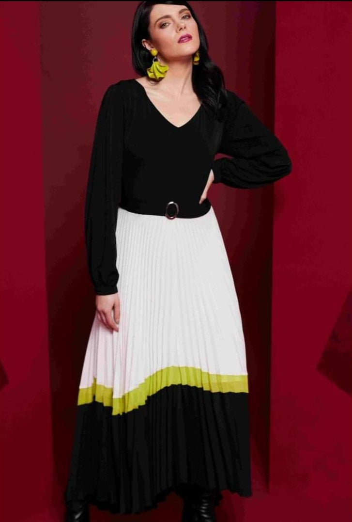 Kate Cooper - Pleated Dress with Colour Band - Martha V 