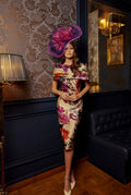Veni Infantino 992639 Floral Satin Dress With Wrap Shoulders