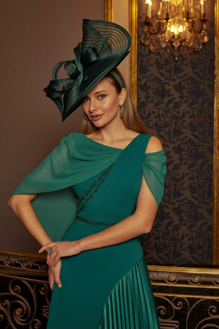 Veni Infantino - Teal Pleat Dress