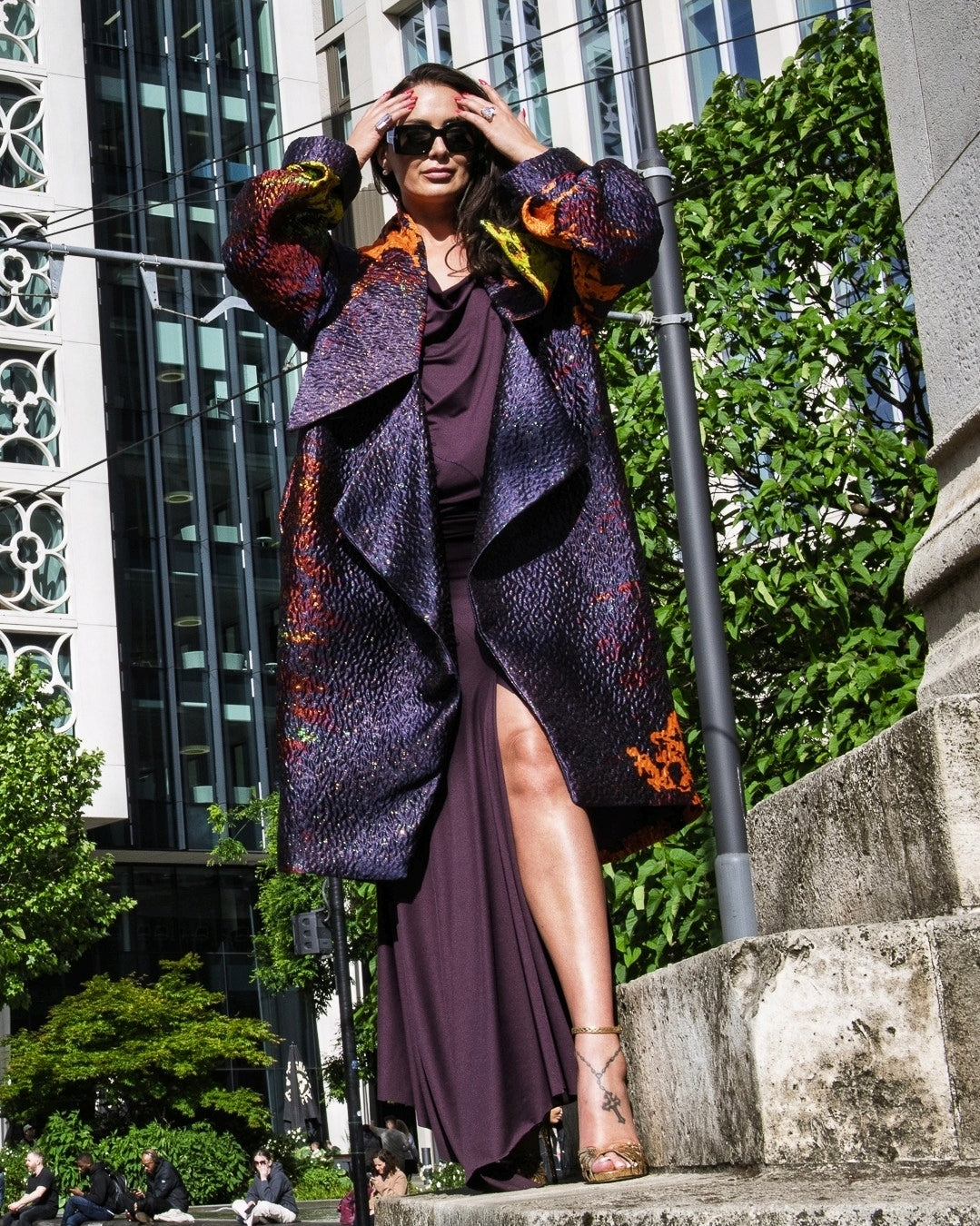 Kevan Jon Lava Brocade Coat Jacket