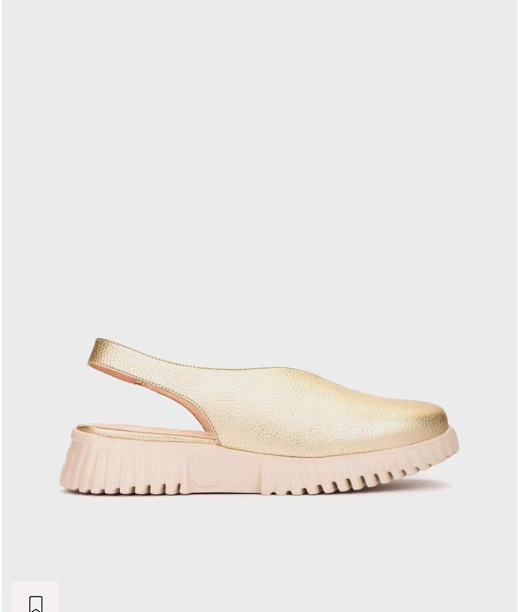 Wonders A-4411  Cream Slip On Sandals Clog Style With A Heel Strap