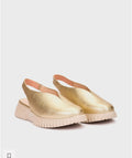Wonders A-4411  Cream Slip On Sandals Clog Style With A Heel Strap
