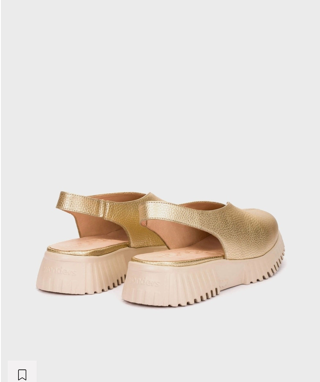 Wonders A-4411  Cream Slip On Sandals Clog Style With A Heel Strap