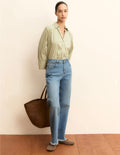Emme Green Stripe Boxy Shirt 261511121120