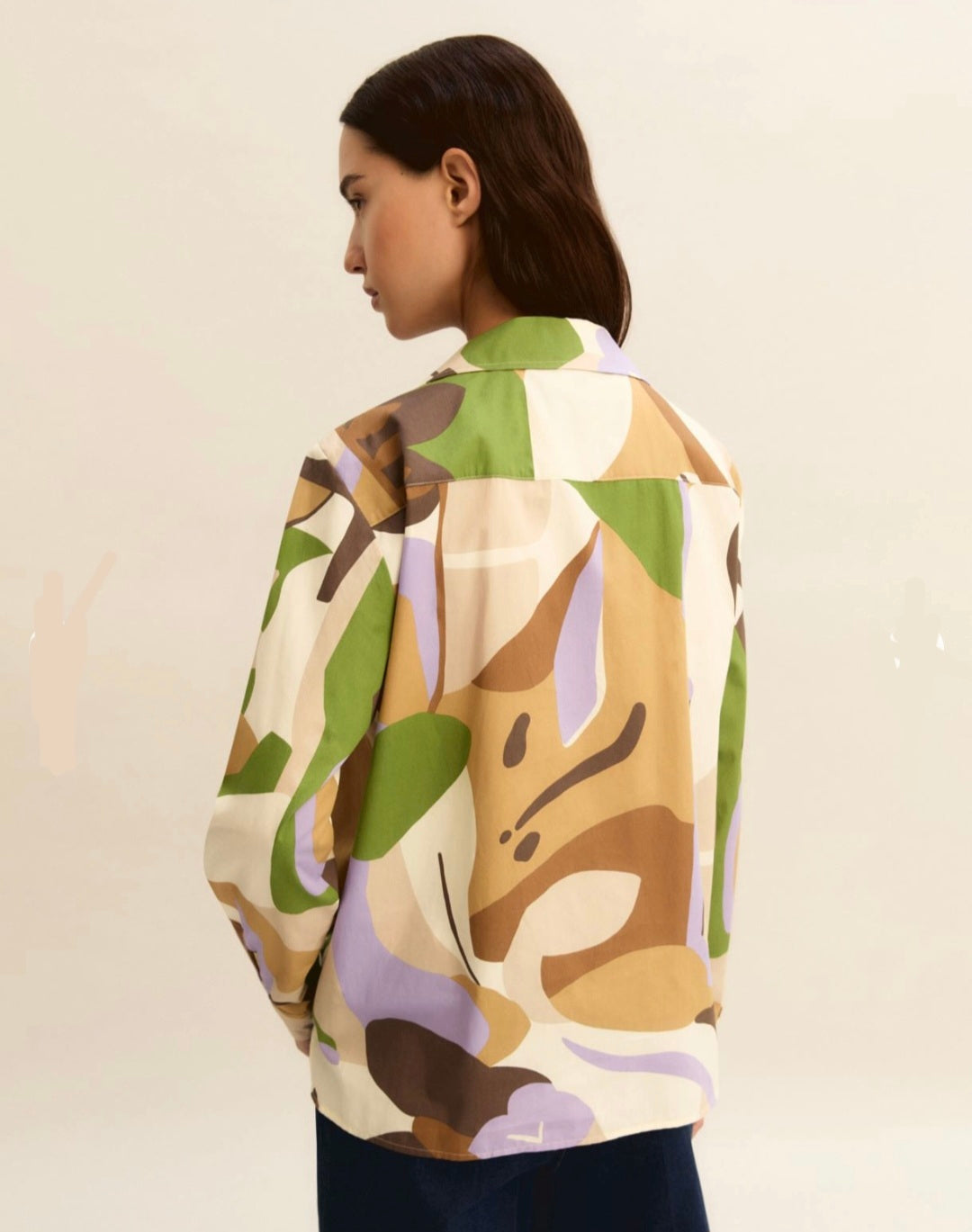 Emme Printed Green Cotton Shirt 26165111231200