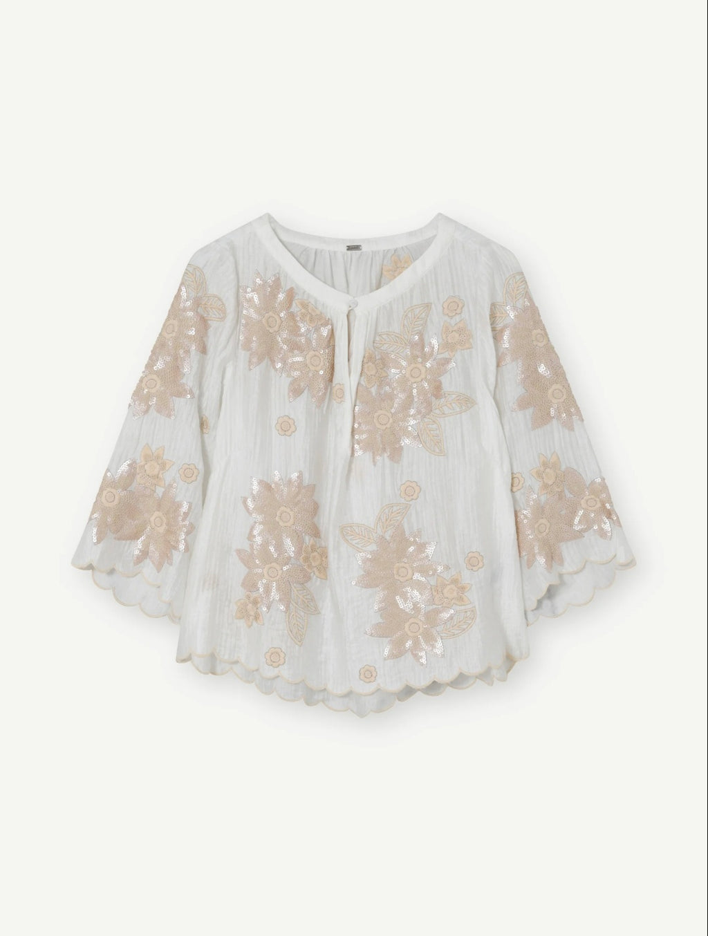 Gustav 60664 7631 Mira 3/4Sleeves Off White Embroidery  Blouse