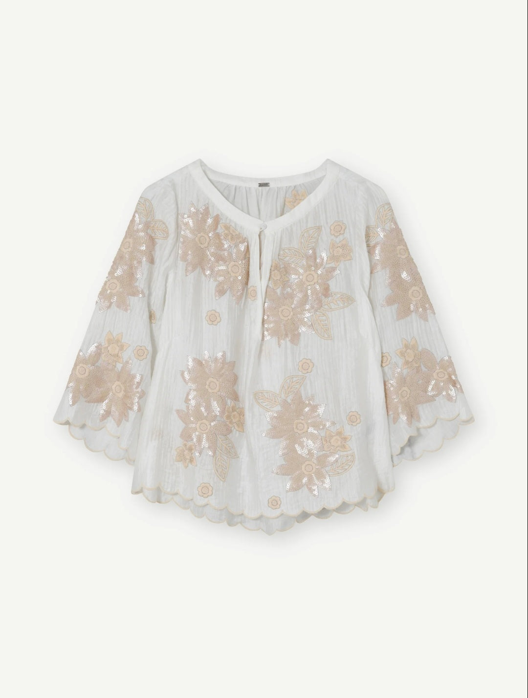 Gustav 60664 7631 Mira 3/4Sleeves Off White Embroidery  Blouse