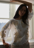 Gustav 60664 7631 Mira 3/4Sleeves Off White Embroidery  Blouse