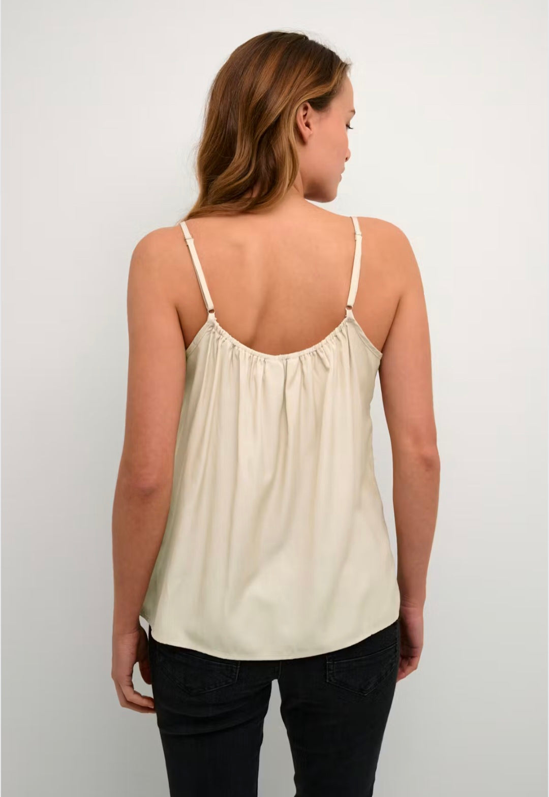 Cream 10611224 Lace Camisole Top