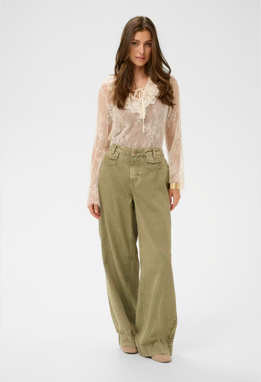 Cream 10614836 Olive Straight Trouser