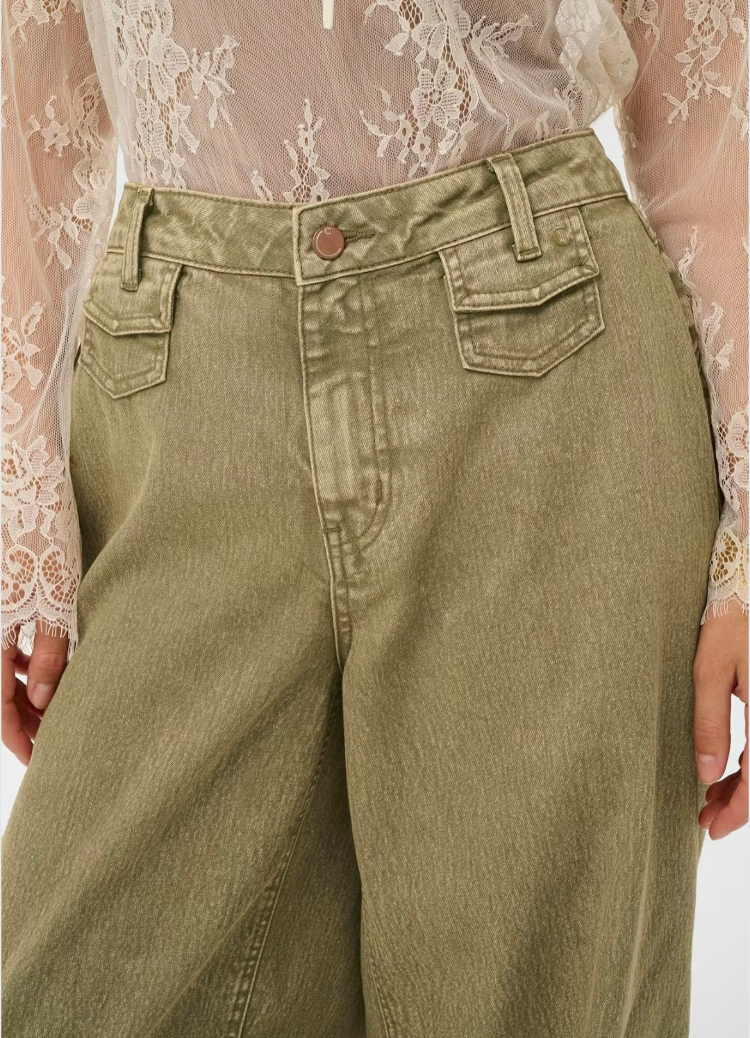 Cream 10614836 Olive Straight Trouser
