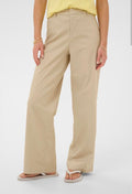 Cream 10615038 Stone Color Straight Leg Trouser With Studs