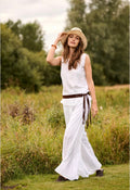 Cream 10615042 Snow White Embroidery Trouser