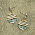 Miss Milly Green and Mink Striped Circle Earrings