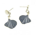 Miss Milly Navy Gingko Leaf Earrings