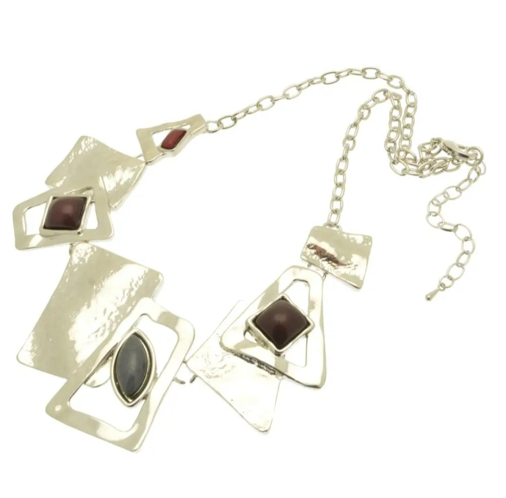Miss Milly Silver and Resin Statement Necklace