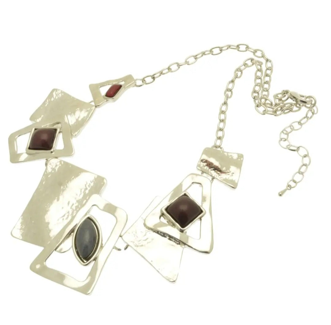 Miss Milly Silver and Resin Statement Necklace