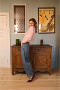 Cream 10614217 Dark Blue Bahren Ankle Barrel Leg Jeans