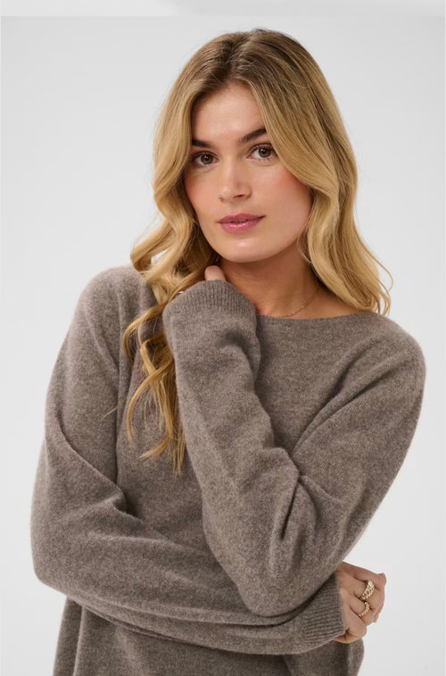 Cream 10614483 Taupe 100% Wool Jumper