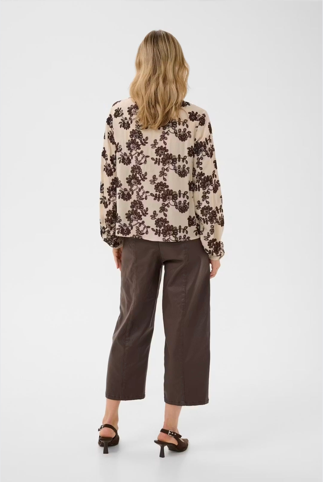 Cream 10615333 Cream Color Ruby Blouse With Long Sleeves