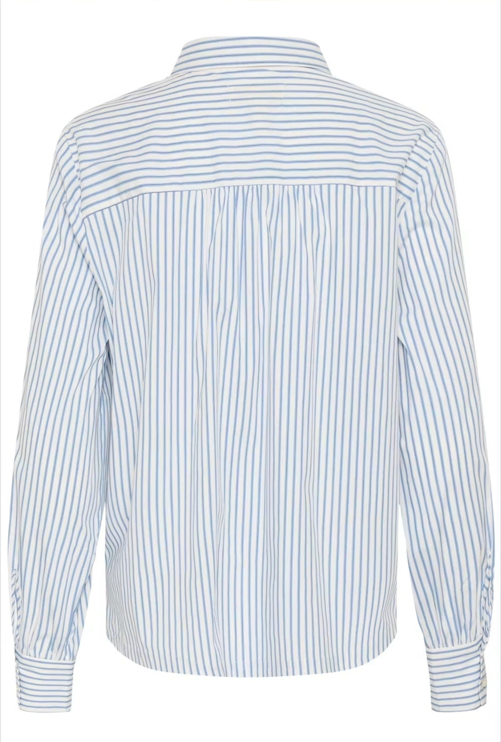 Cream 10615431 Blue Stripe 3/4 Sleeve Shirt With Collar