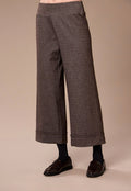 Peruzzi 122 Tweed Effect Brown Turn-Up Cropped Trouser