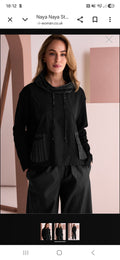 Naya 153 Stripe Drawstring Neck And Pocket Top