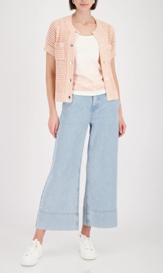 Monari 410539 Light Denim Wide Leg 7/8 Trousers Jeans