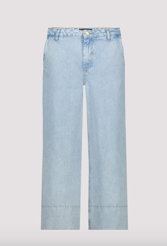 Monari 410539 Light Denim Wide Leg 7/8 Trousers Jeans