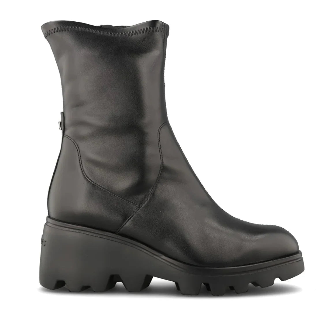 Wonders G-7030 New York - Alice Ankle High Black Flat Boots