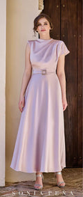 Sonia Pena 1260010 Rose Satin Floaty Maxi Dress