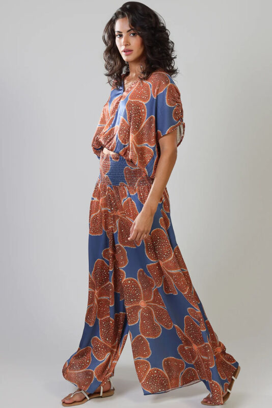Traffic People Whispers Blue Printed Top