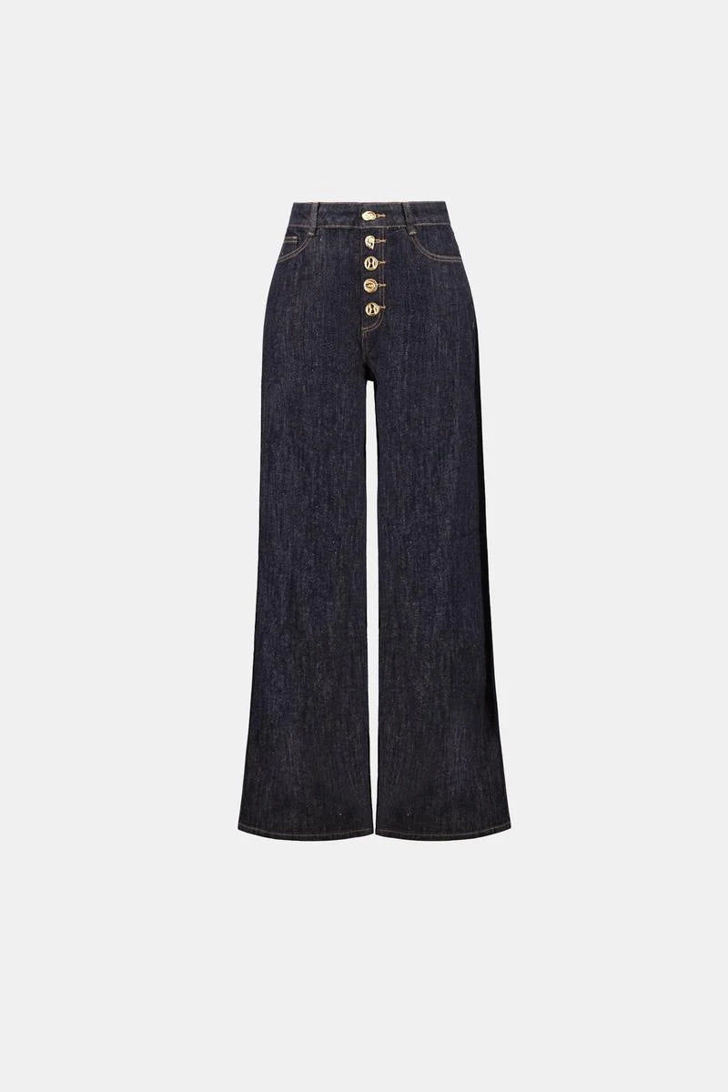 Joseph Ribkoff 264901 Dark Blue Denim Wide Leg Jean