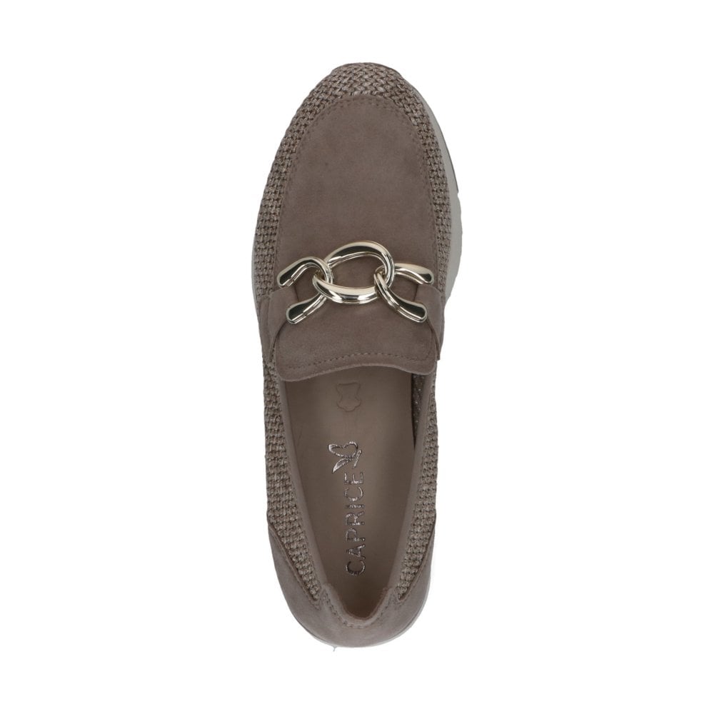 Caprice Taupe Loafer Mesh Side Shoe 24505-46