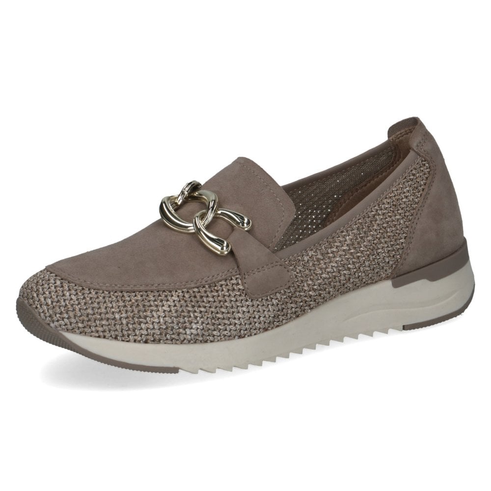 Caprice Taupe Loafer Mesh Side Shoe 24505-46
