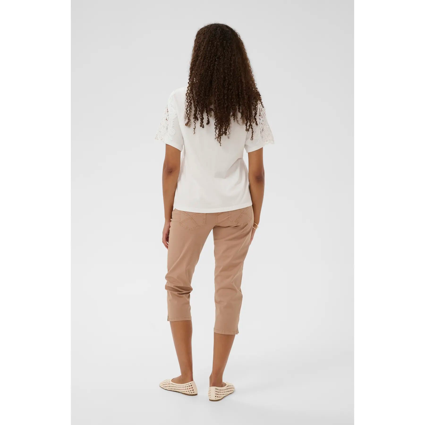 Cream 10614882 V-neck T-shirt