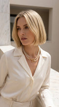 Envy 607 Pearl And Gold Details With Horse Bit Feature Necklace