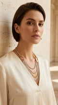 Envy 622 Silver and Gold Multi Layer Chain Necklace