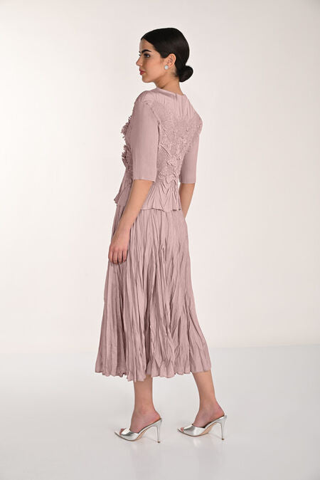 Frank Lyman 268520 Crinkle Rose Pink Two Piece Outfit