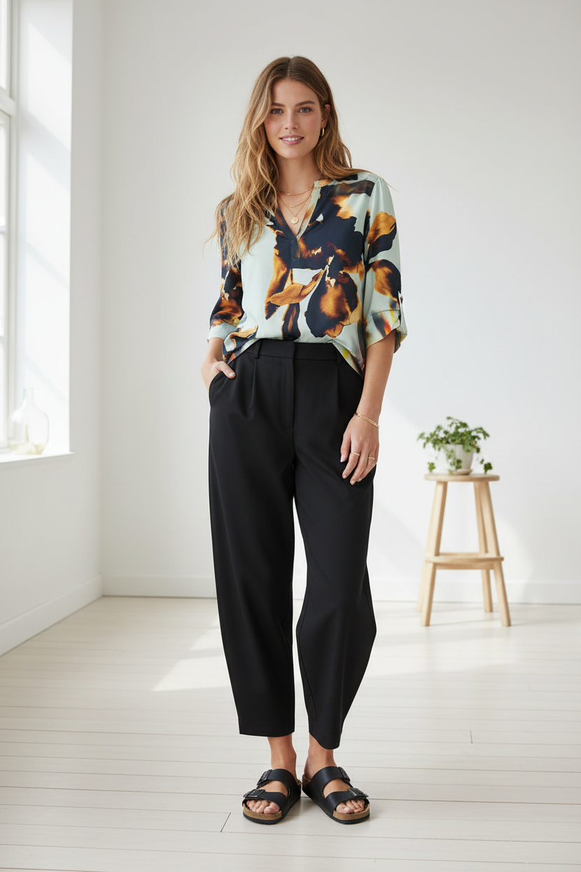 Gustav 62600 Neomi Blue/Brown Blouse