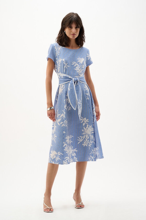 Joseph Ribkoff 262191 Vanilla And Blue Dress