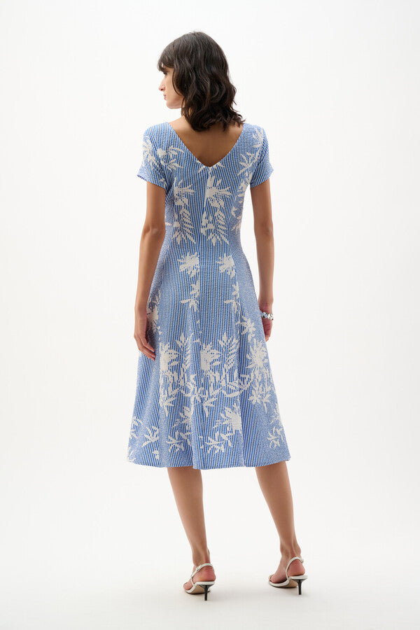 Joseph Ribkoff 262191 Vanilla And Blue Dress