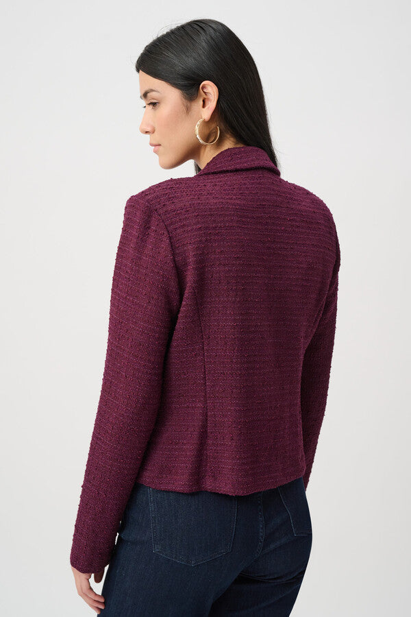 Joseph Ribkoff 263033 Elderberry Tweed Boucle Cropped Jacket