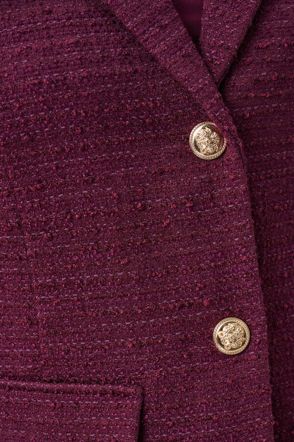 Joseph Ribkoff 263033 Elderberry Tweed Boucle Cropped Jacket