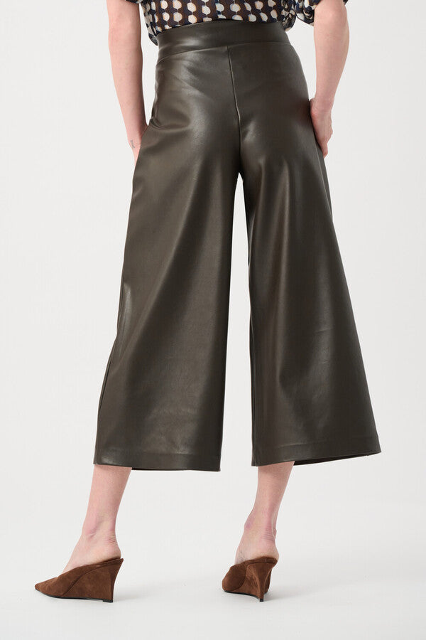 Joseph Ribkoff 263096 Faux Leather Wide Leg Trouser