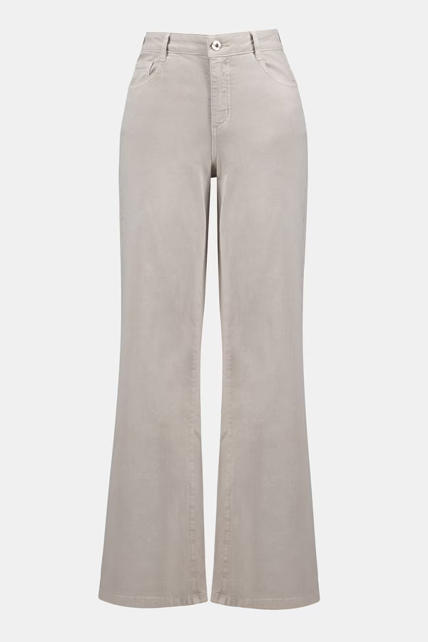 Joseph Ribkoff 253950 Wide Leg Mid-Rise Stone Jeans