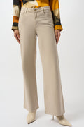 Joseph Ribkoff 253950 Wide Leg Mid-Rise Stone Jeans